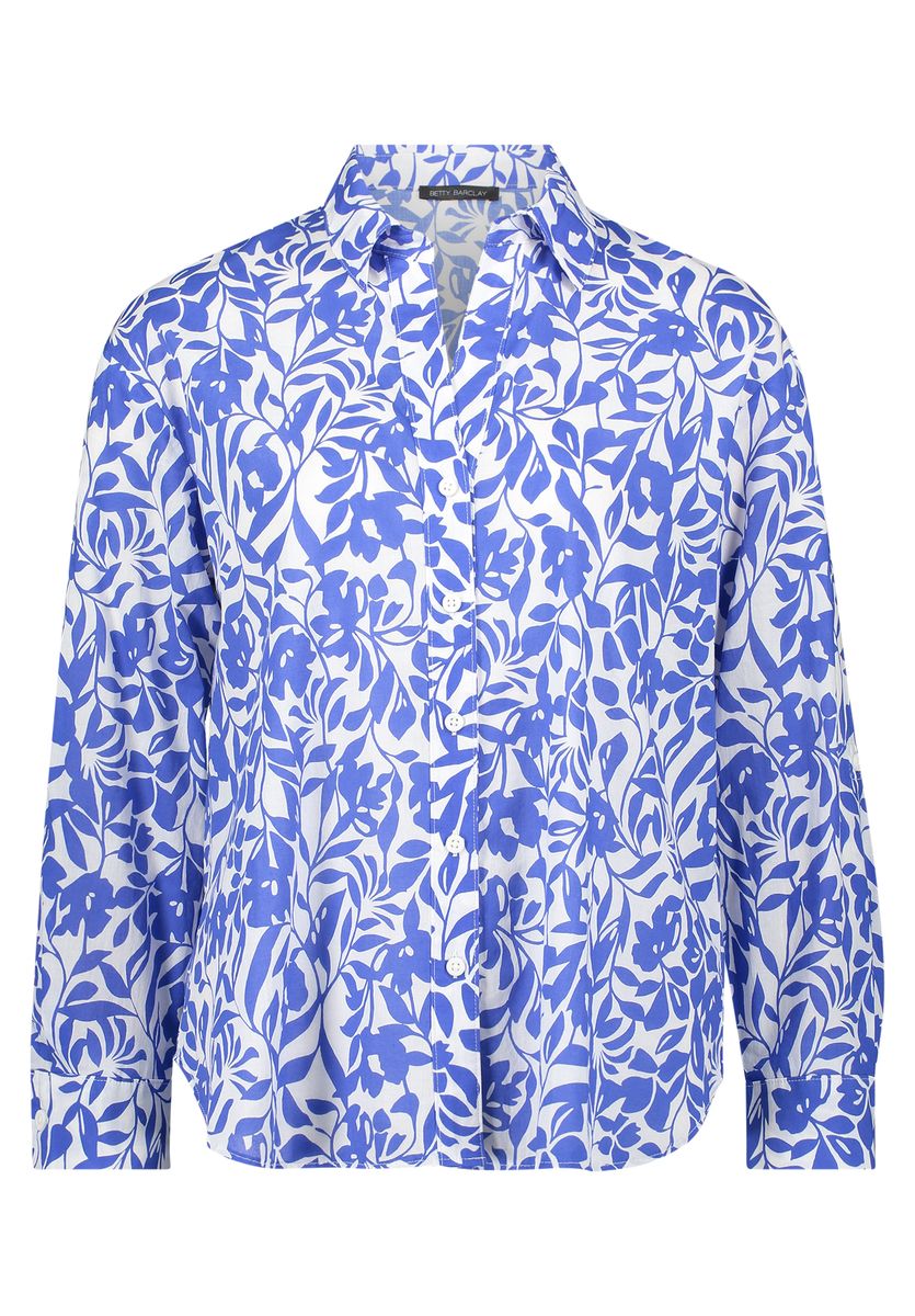 Locker geschnittene Langbluse mit Blumenmuster