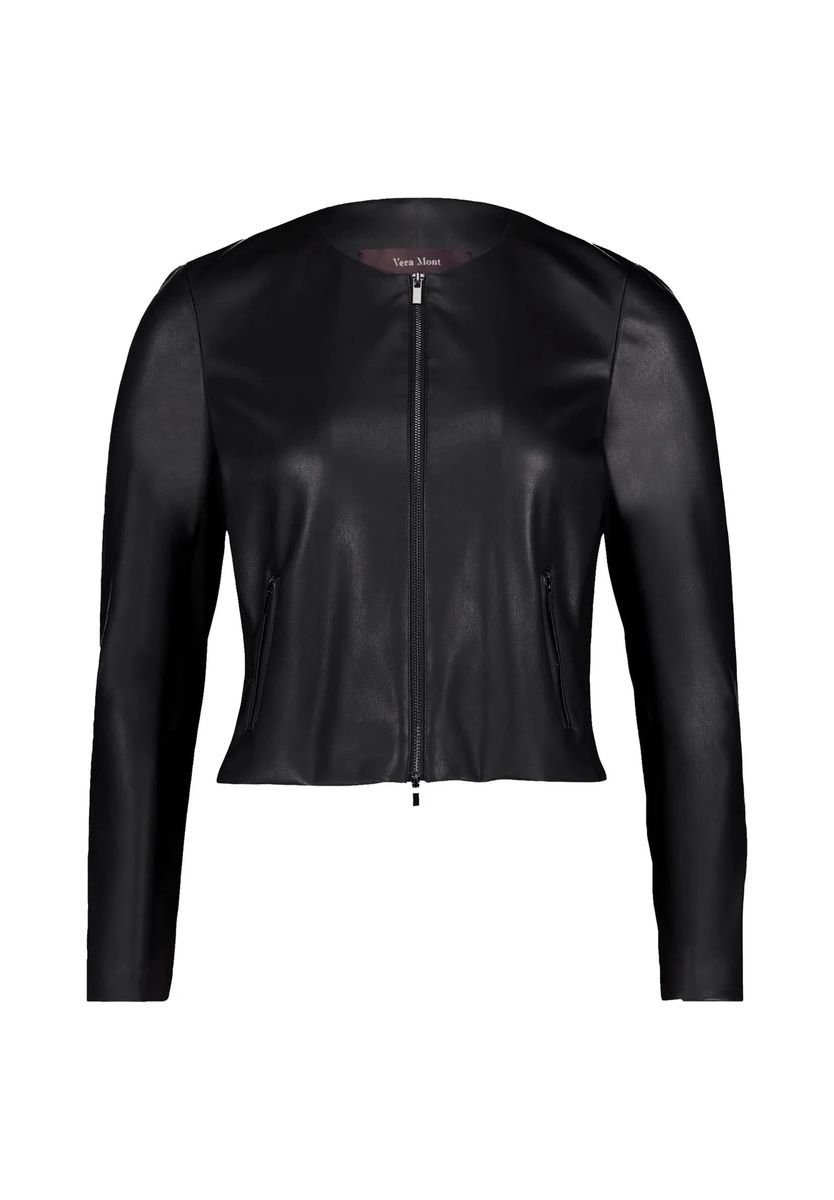 Minimalistischer Kunstleder-Blazer mit Reißverschluss