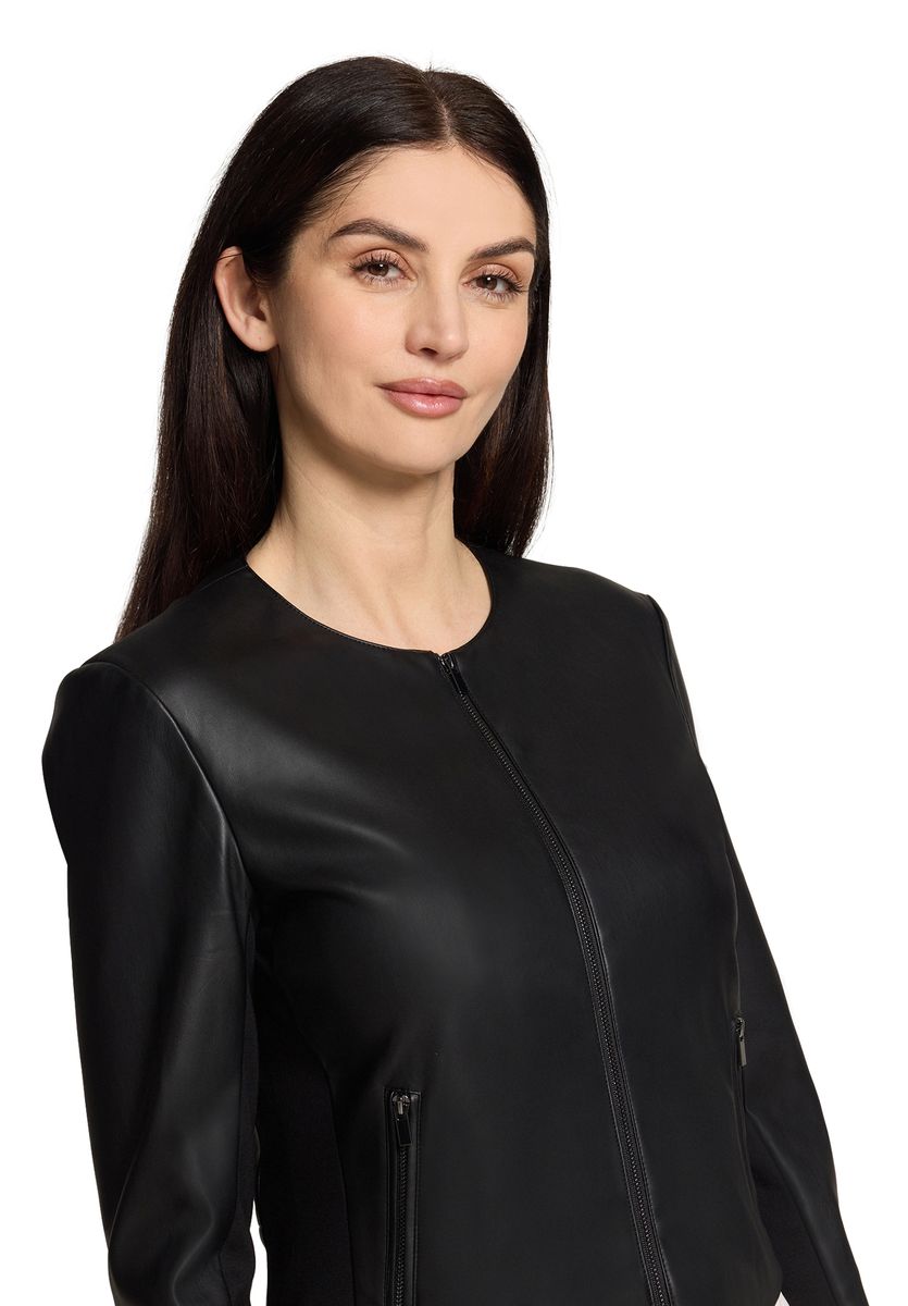 Minimalistischer Kunstleder-Blazer mit Reißverschluss