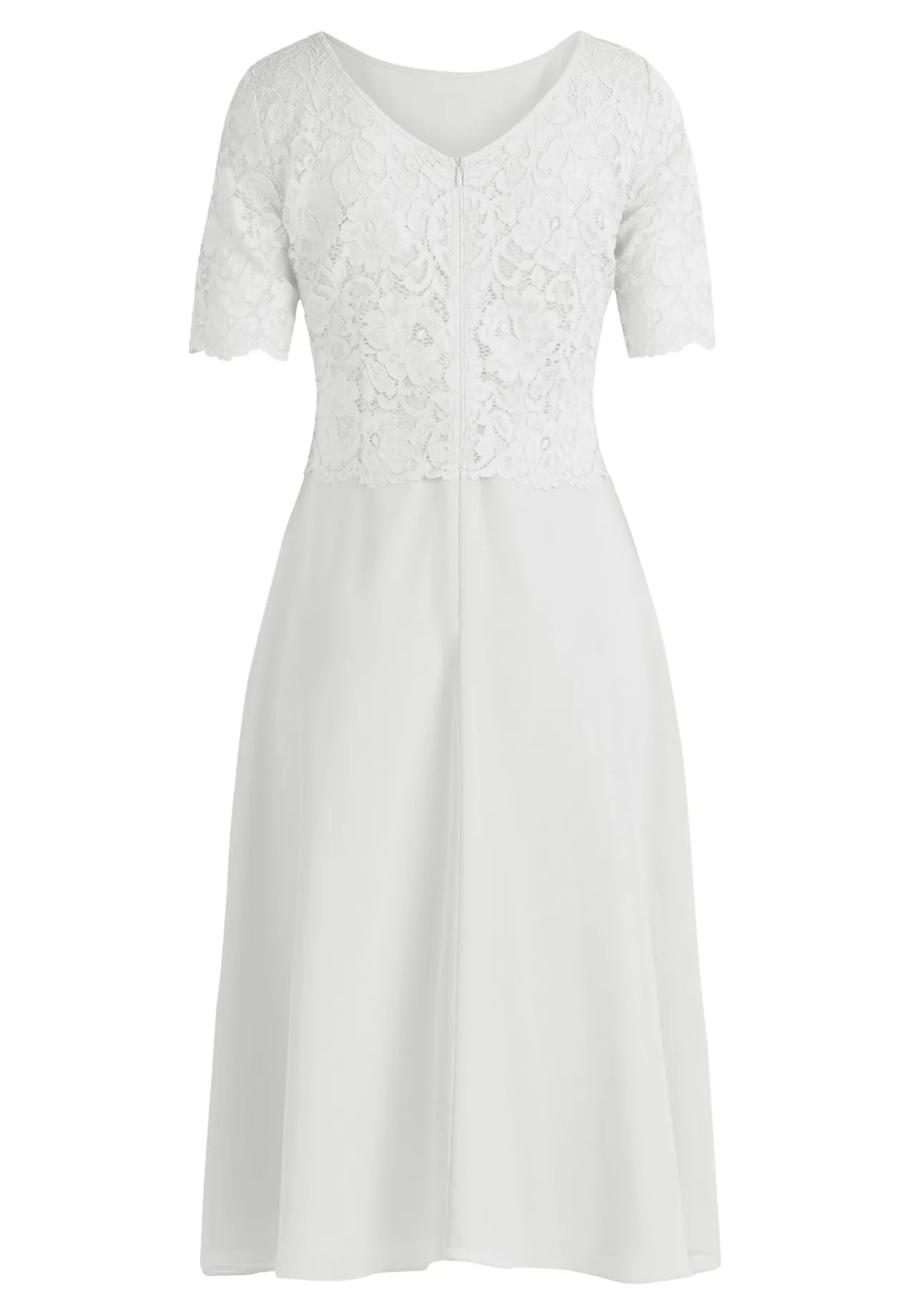 Cocktailkleid mit Spitzenoberteil und A-Linie