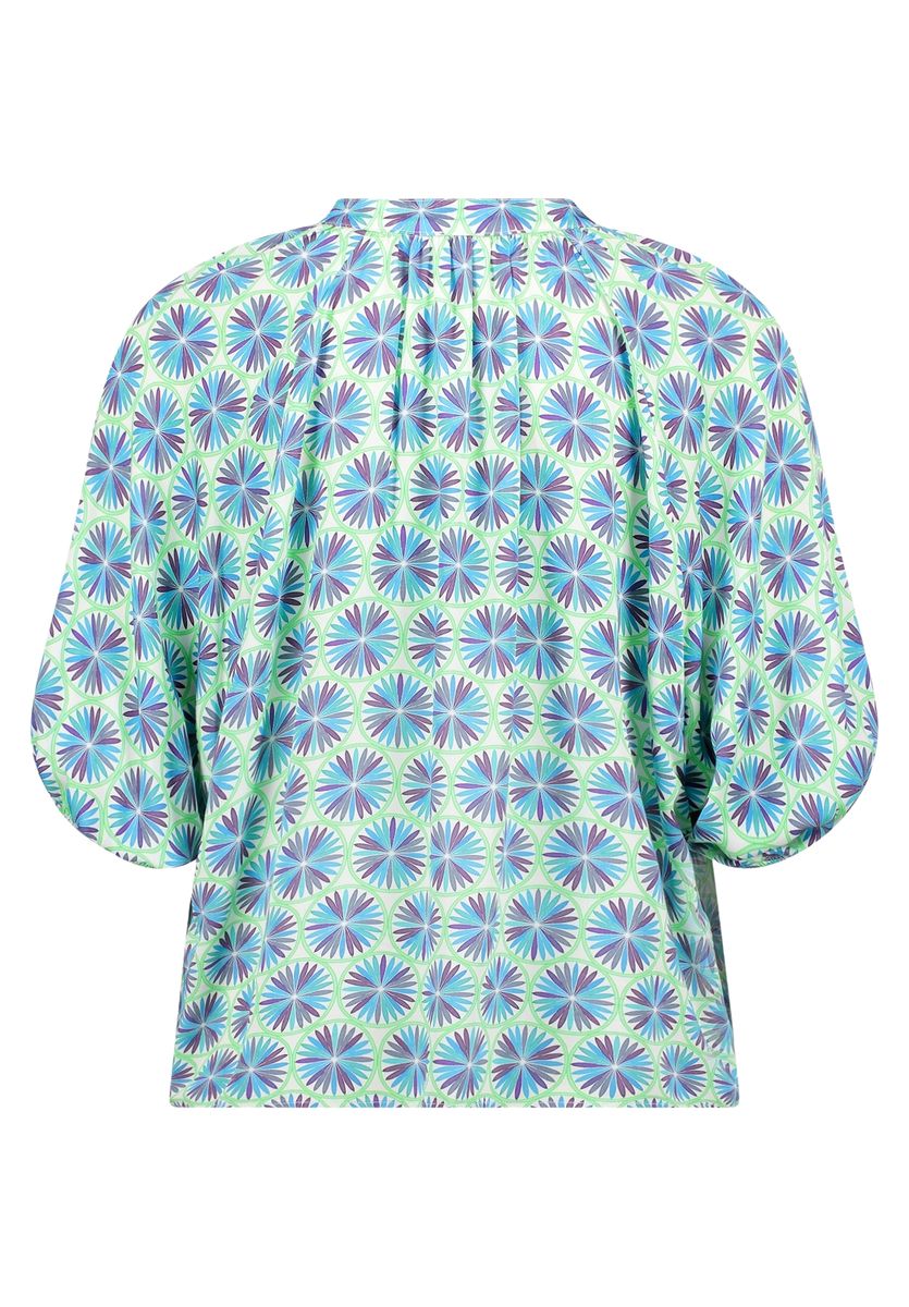 Grafische Print-Bluse mit Ballonärmeln