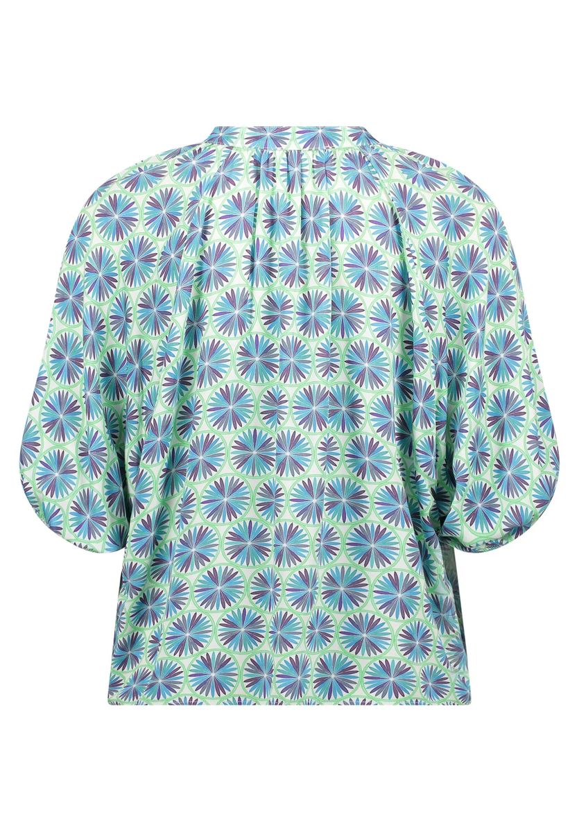 Grafische Print-Bluse mit Ballonärmeln