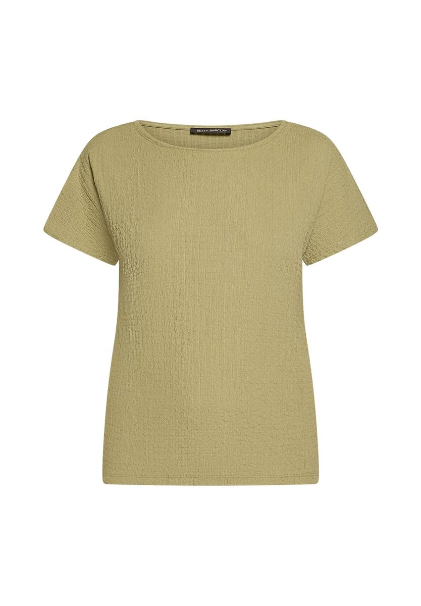 Kurzarm-Strukturshirt mit U-Boot-Ausschnitt
