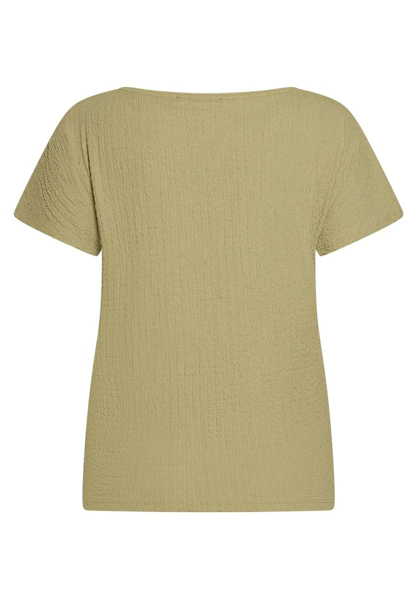 Kurzarm-Strukturshirt mit U-Boot-Ausschnitt