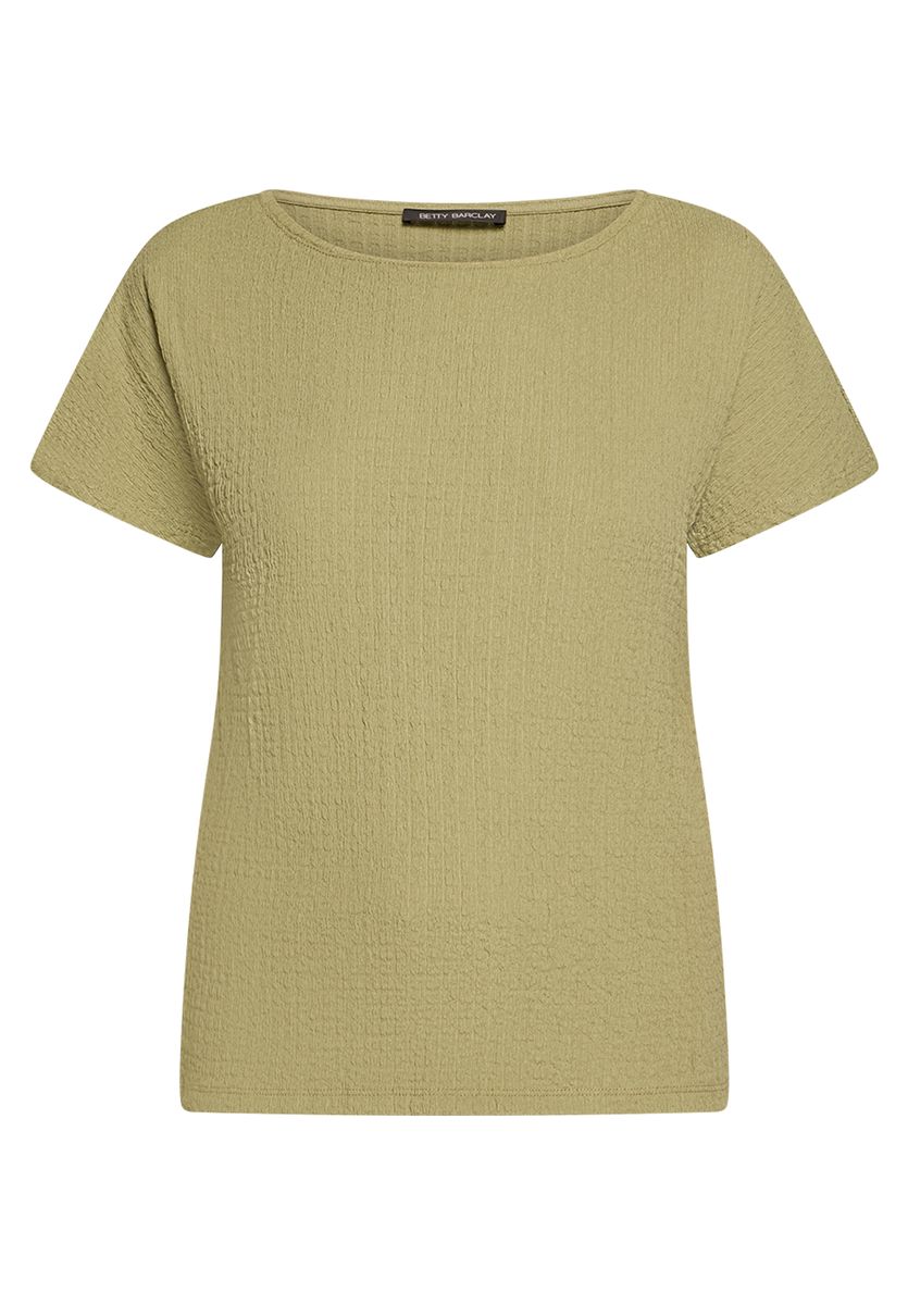 Kurzarm-Strukturshirt mit U-Boot-Ausschnitt