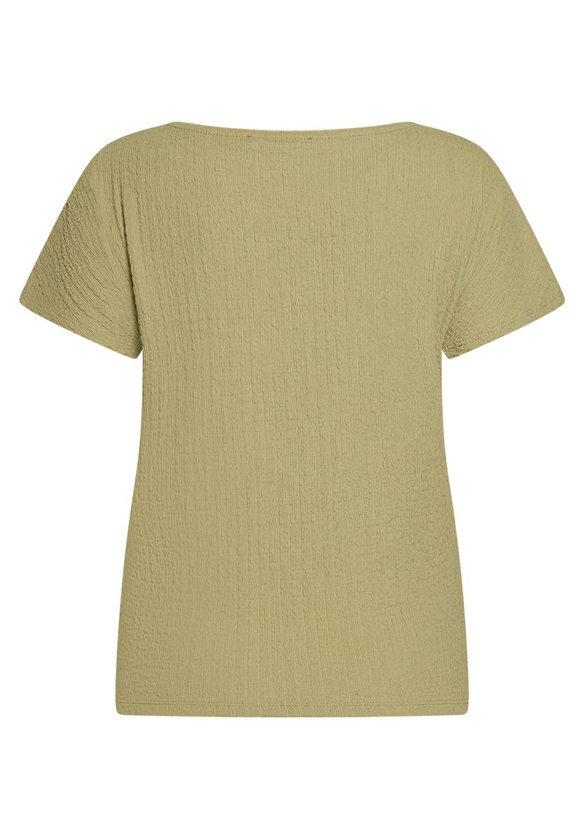 Kurzarm-Strukturshirt mit U-Boot-Ausschnitt