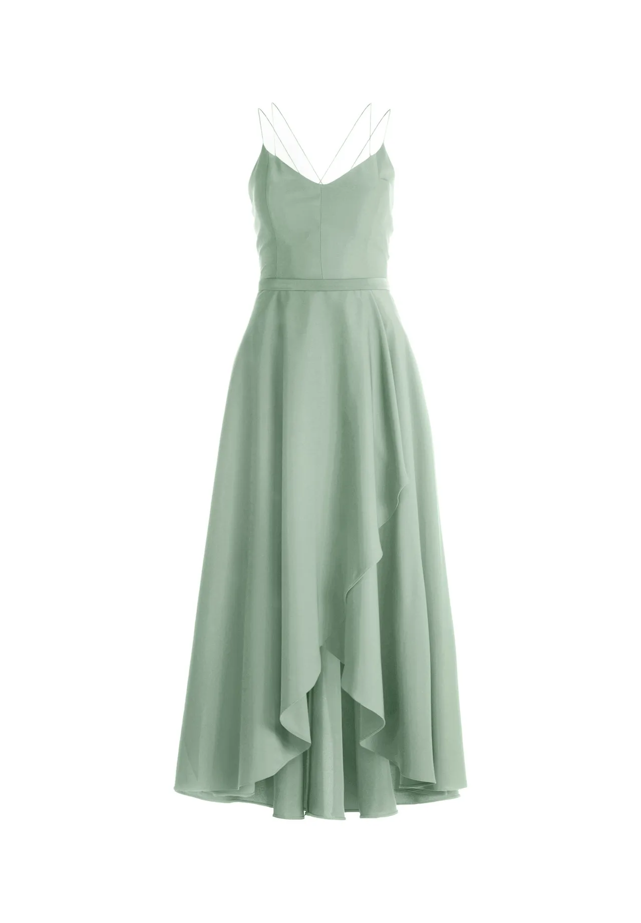 Maxikleid mit Volant-Saum