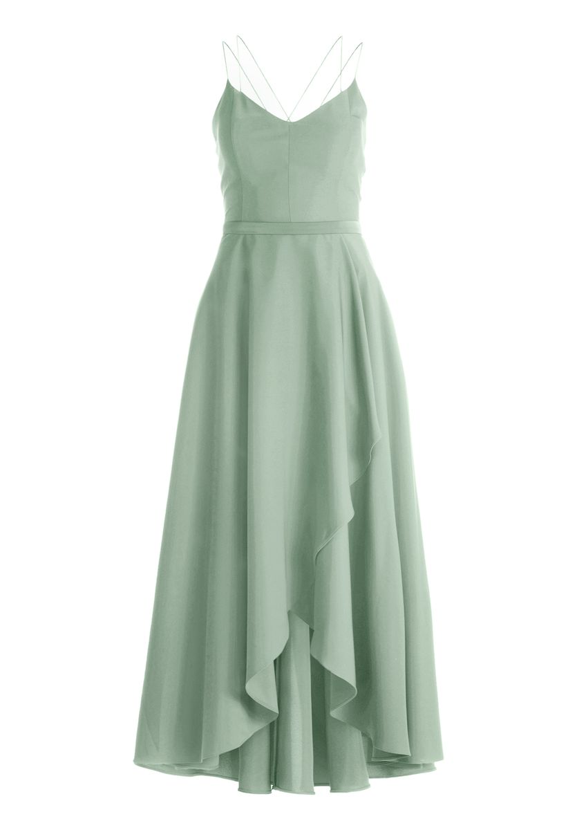 Maxikleid mit Volant-Saum