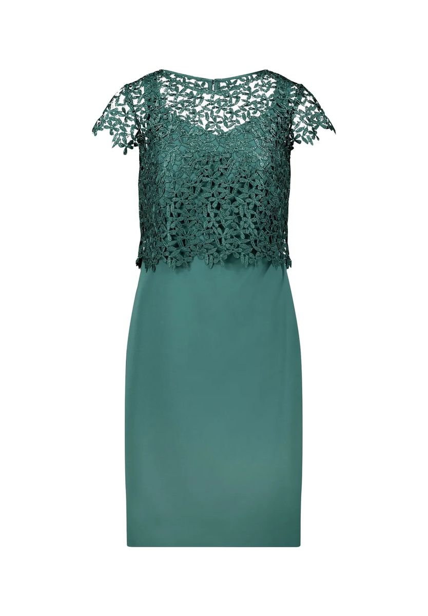 Elegantes Etuikleid mit Spitzen-Overlay