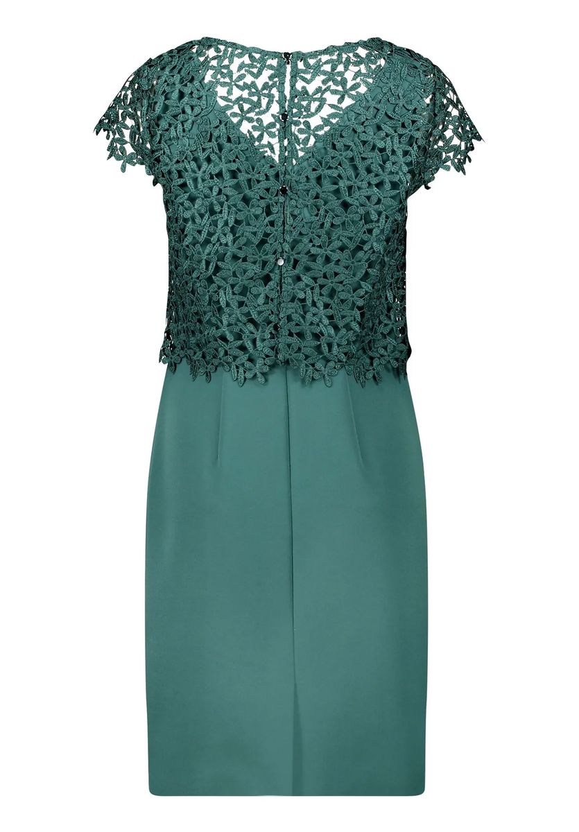 Elegantes Etuikleid mit Spitzen-Overlay