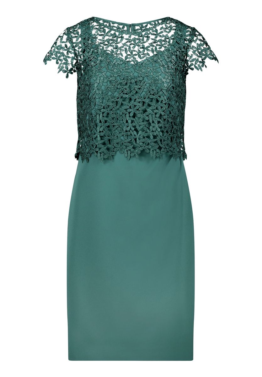Elegantes Etuikleid mit Spitzen-Overlay