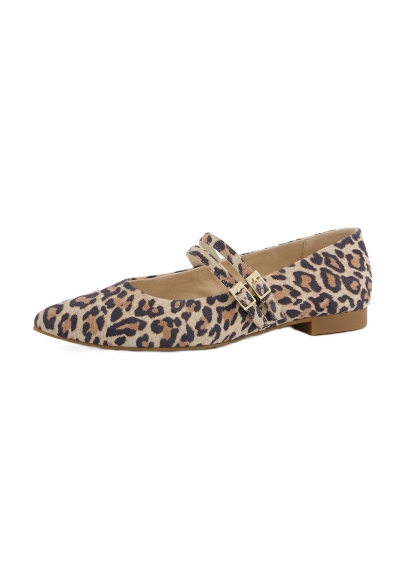 Spitze Mary Janes mit Leopardenmuster