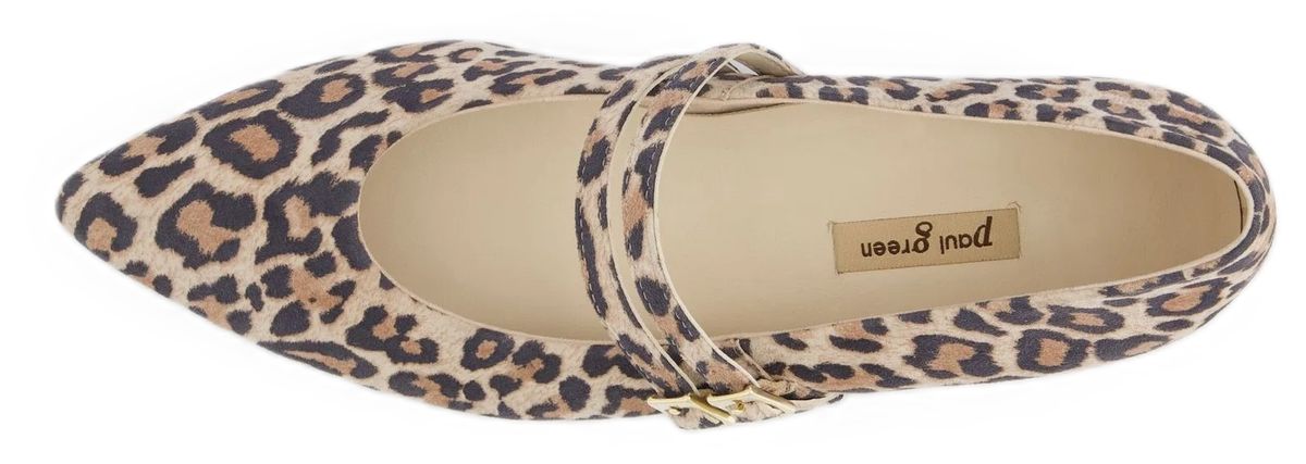 Spitze Mary Janes mit Leopardenmuster