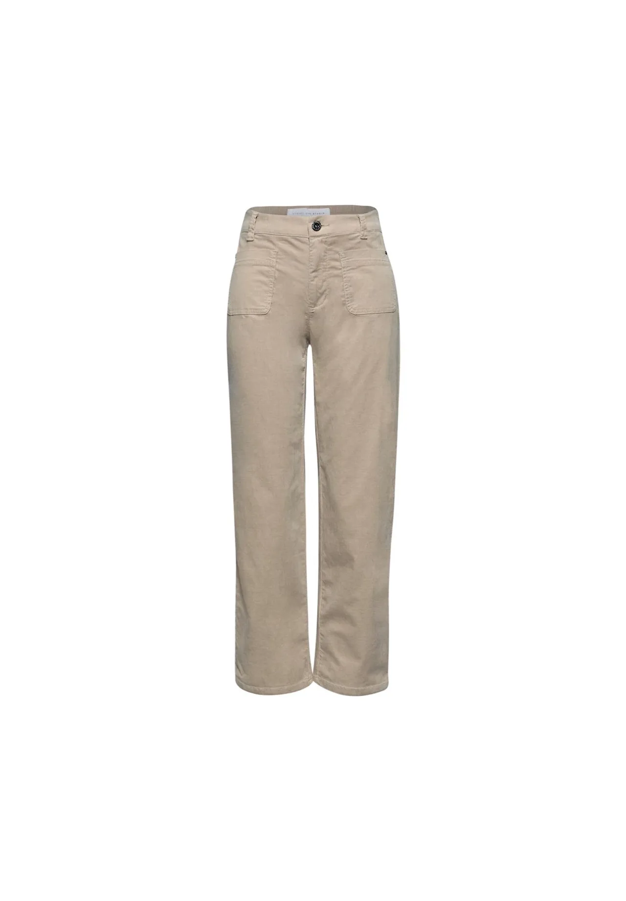 Gerade Cordhose mit hohem Bund