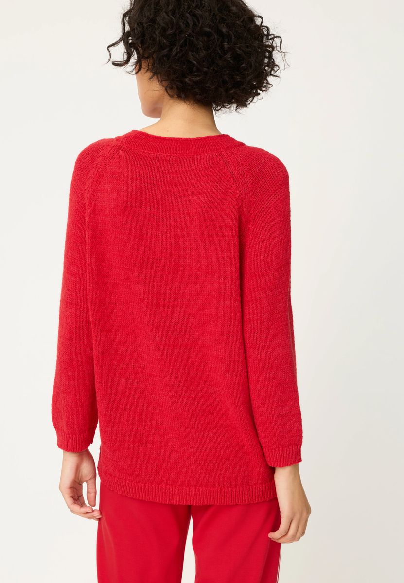 Grobstrickpullover mit Raglanärmeln