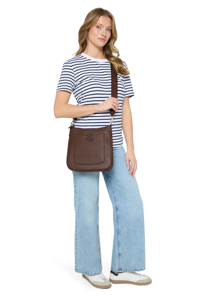 Genarbte Leder-Crossbody-Tasche
