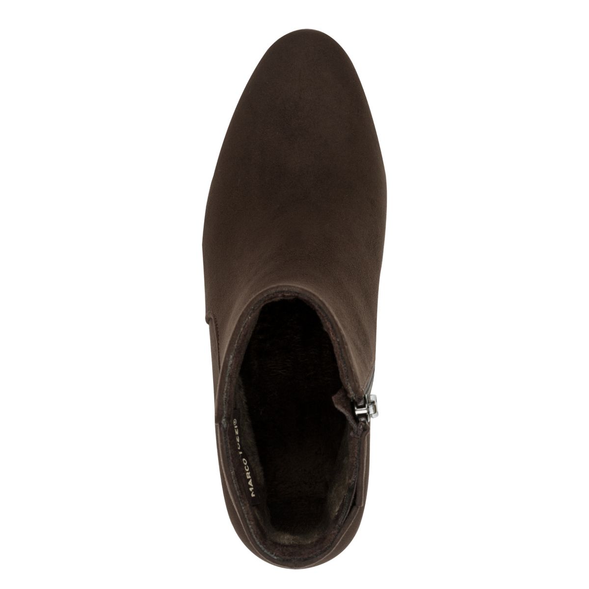 Stiefeletten in Wildleder-Optik mit Blockabsatz