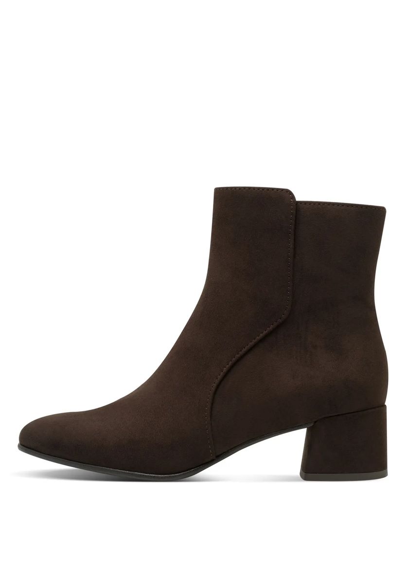 Stiefeletten in Wildleder-Optik mit Blockabsatz