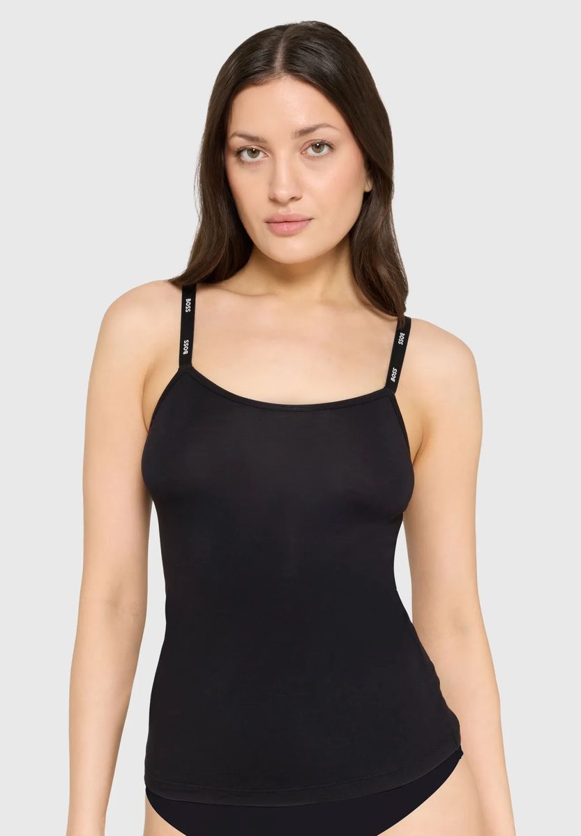 Weiches Stretch-Top mit Logo-Trägern