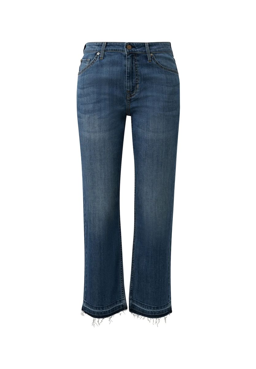 Gerade 7/8-Jeans mit offenem Saum