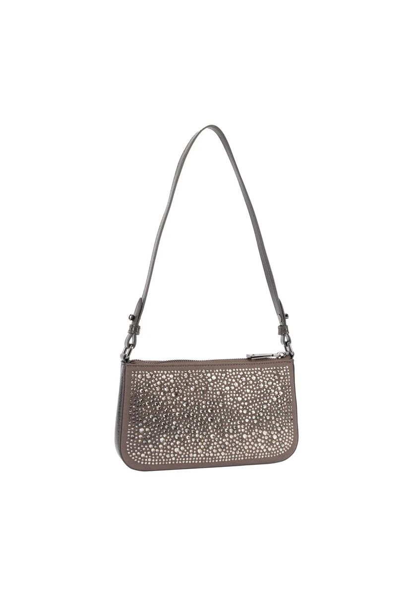 Kristallbesetzte rechteckige Schultertasche