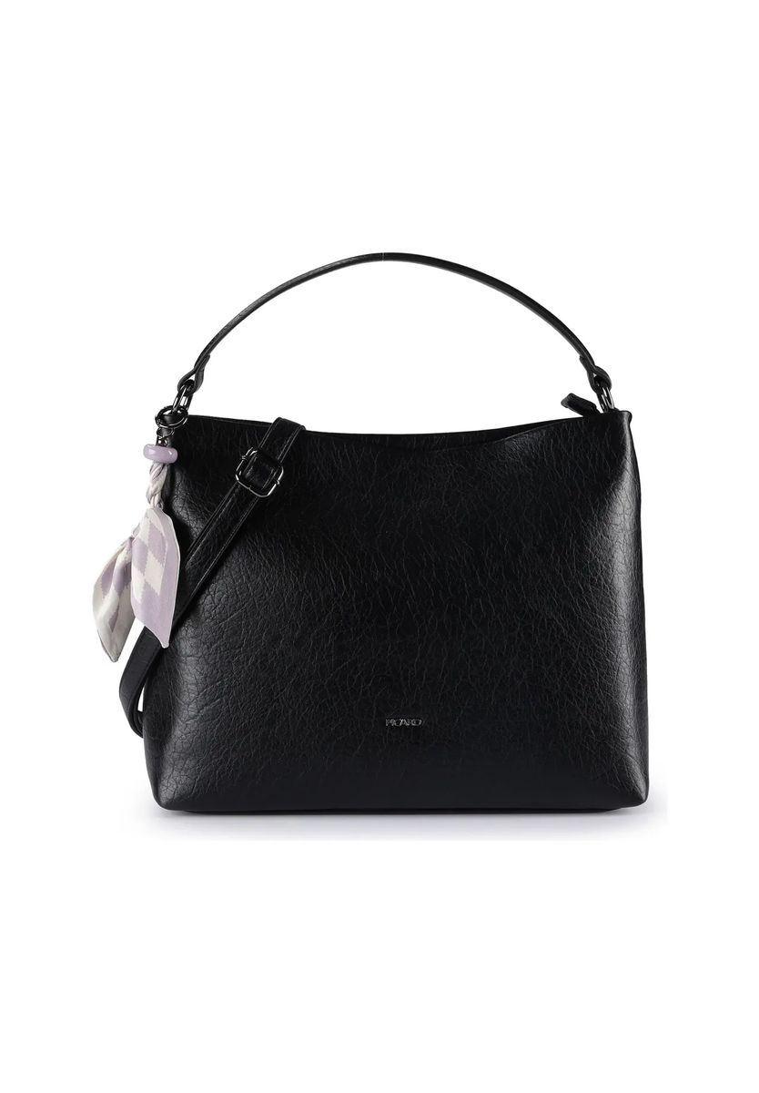 Strukturierte Schultertasche aus veganem Leder