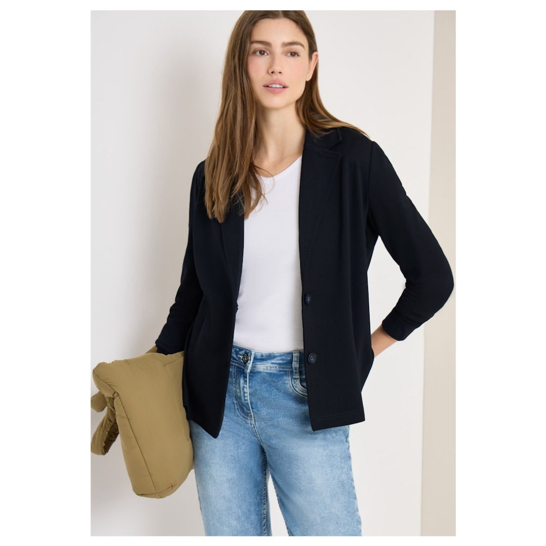 Schlichter Jersey-Blazer mit zwei Knöpfen