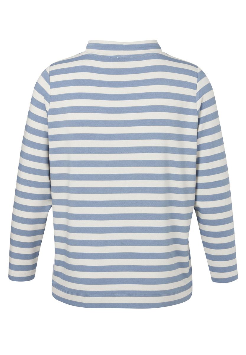 Gestreiftes Sweatshirt mit Floralem Motiv