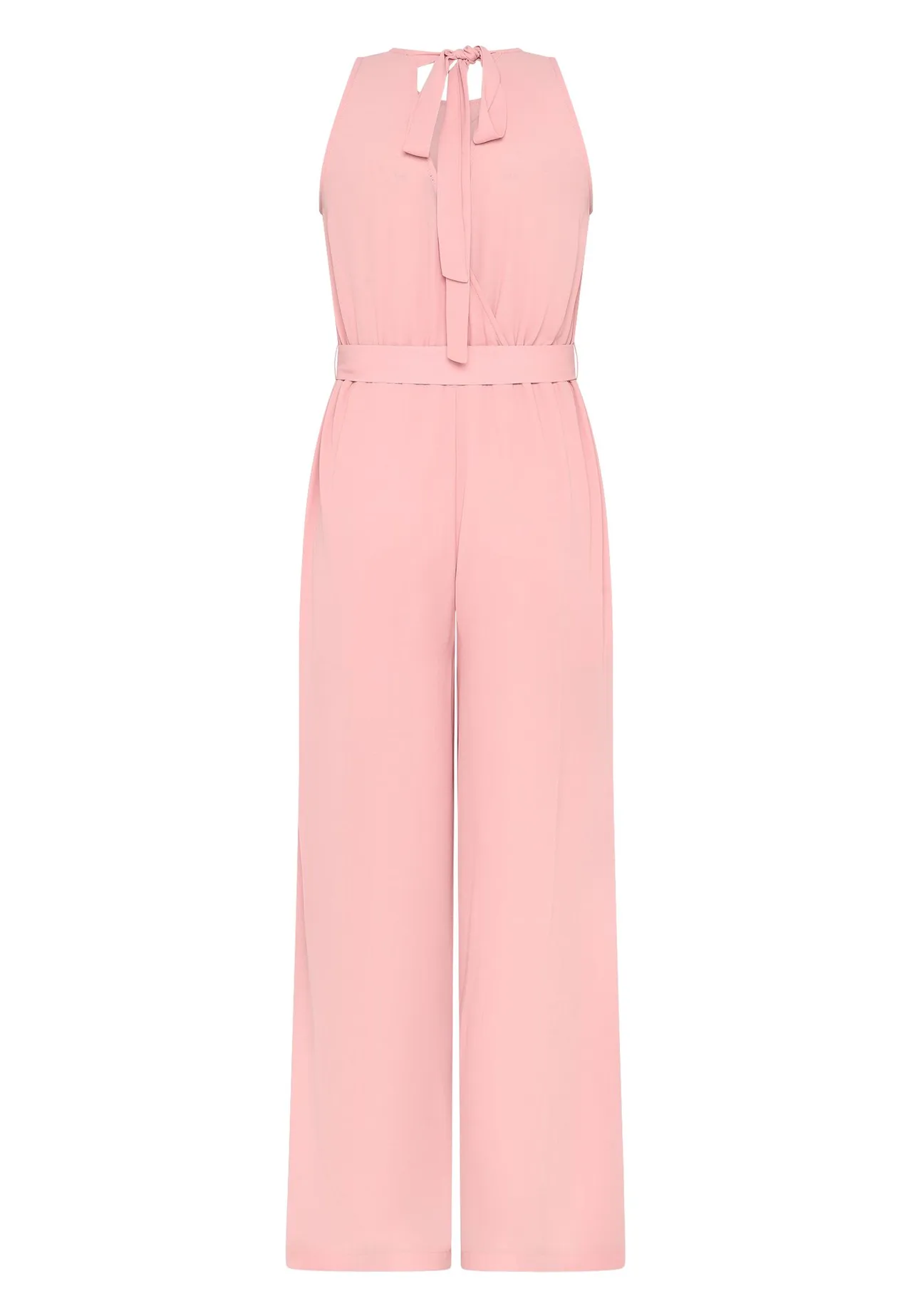 Ärmelloser Jumpsuit mit Drapierung