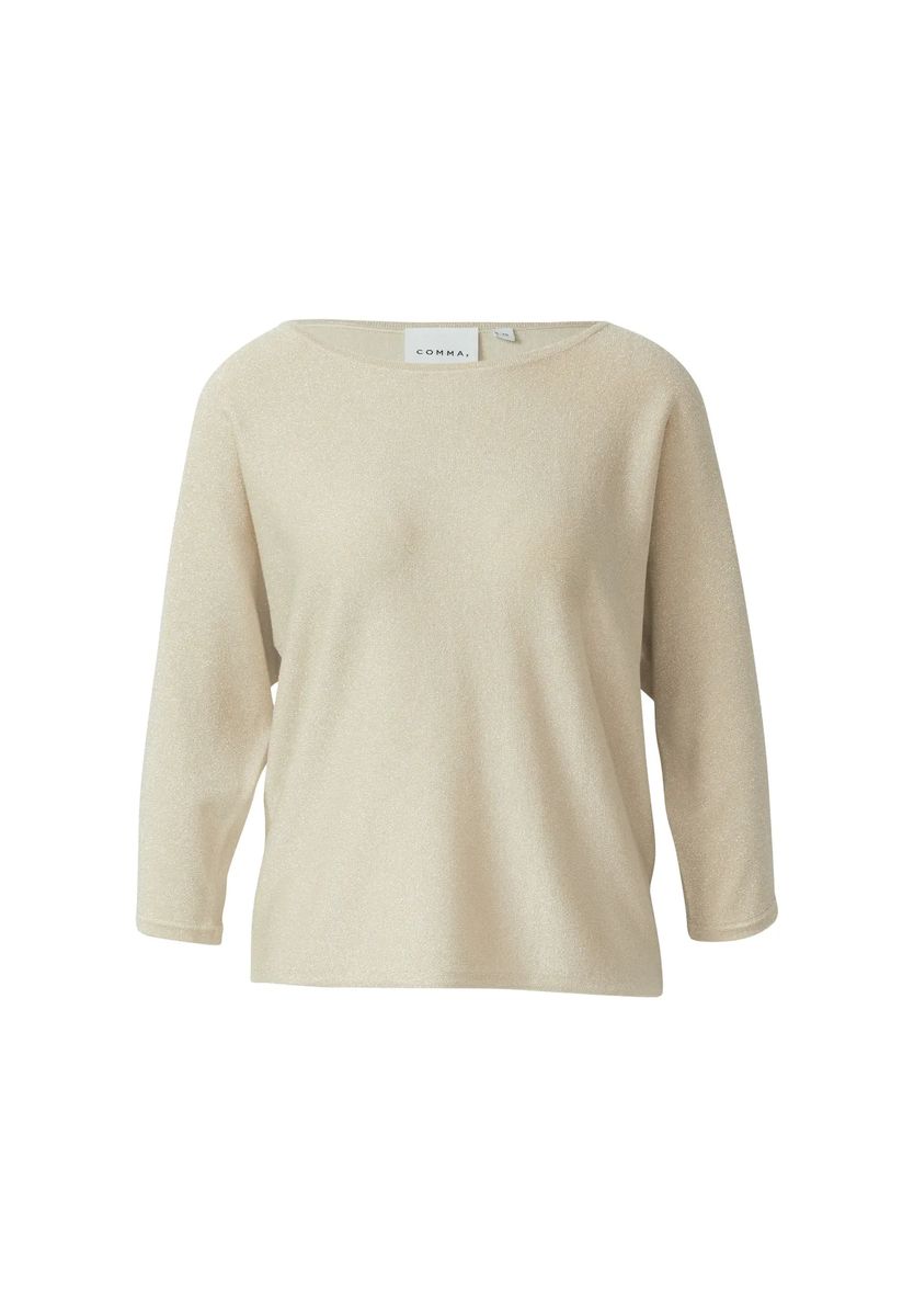 Glitzernder Feinstrickpullover mit Fledermausärmeln