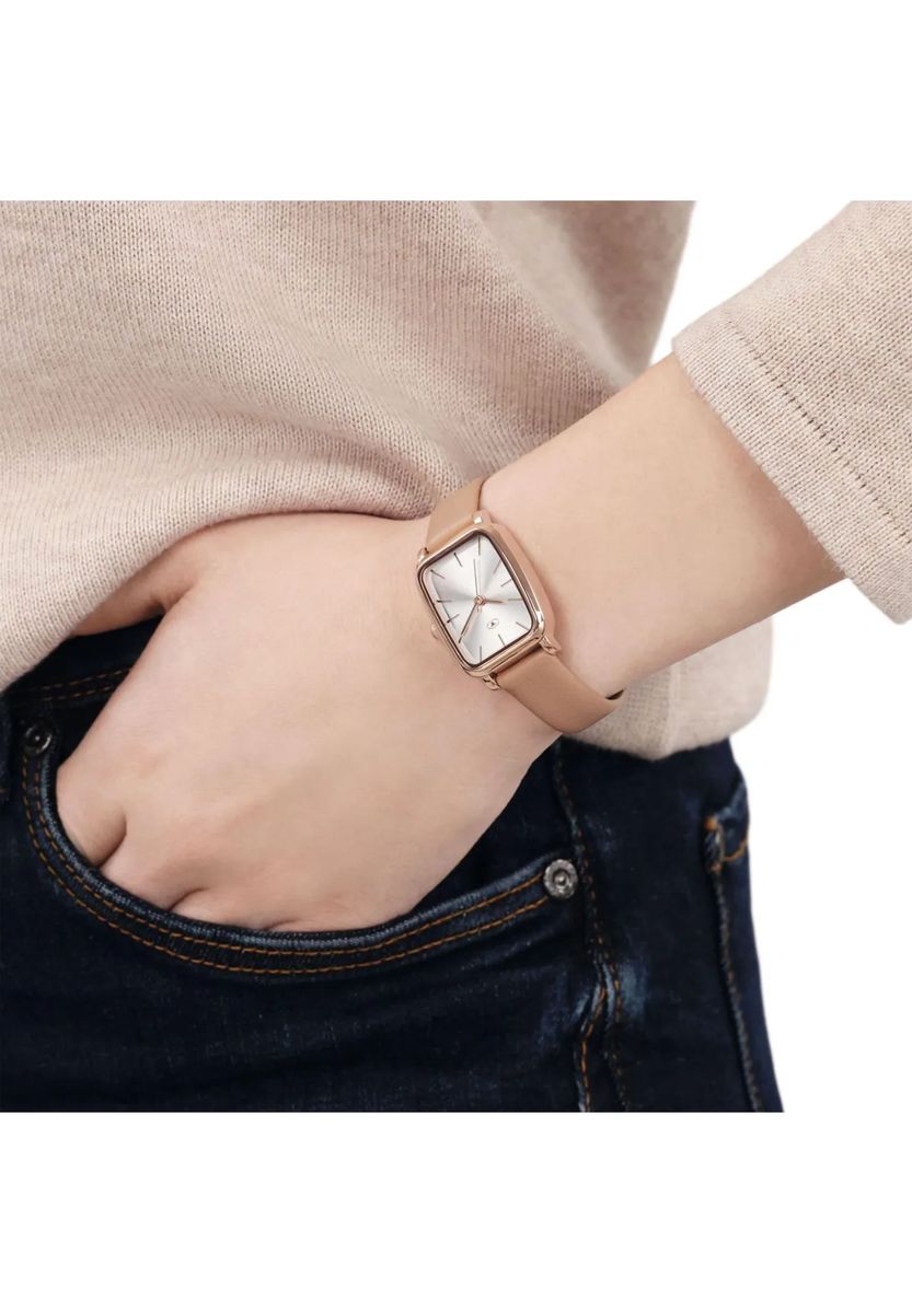 Elegante rechteckige Armbanduhr mit Sonnenschliff