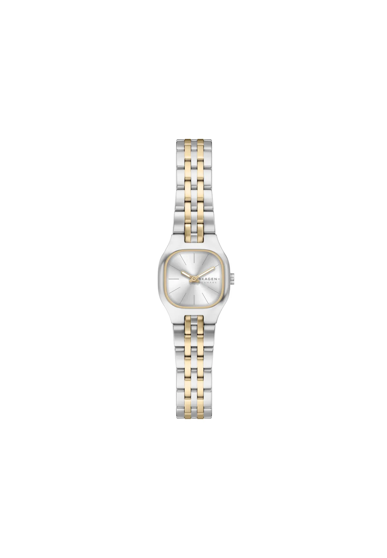 Elegante Bicolor-Uhr in Kissenform