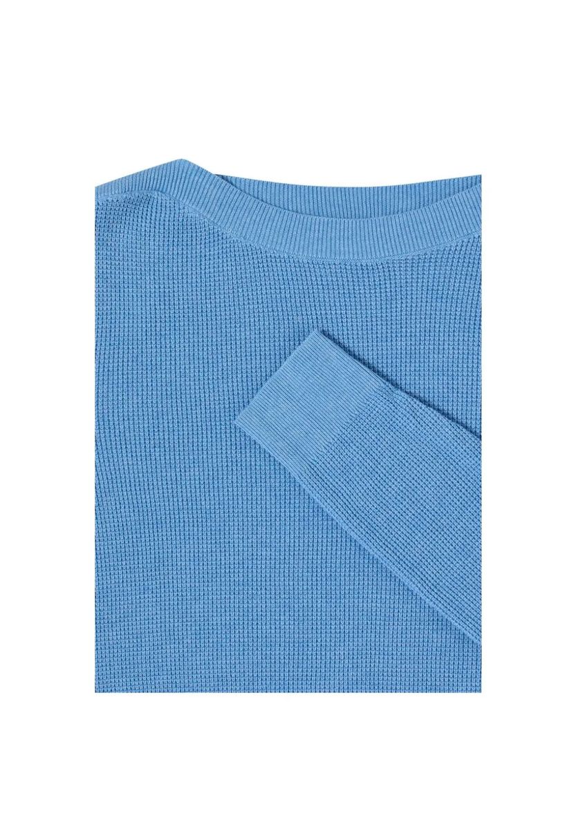 Strukturierter Feinstrick-Pullover mit U-Boot-Ausschnitt