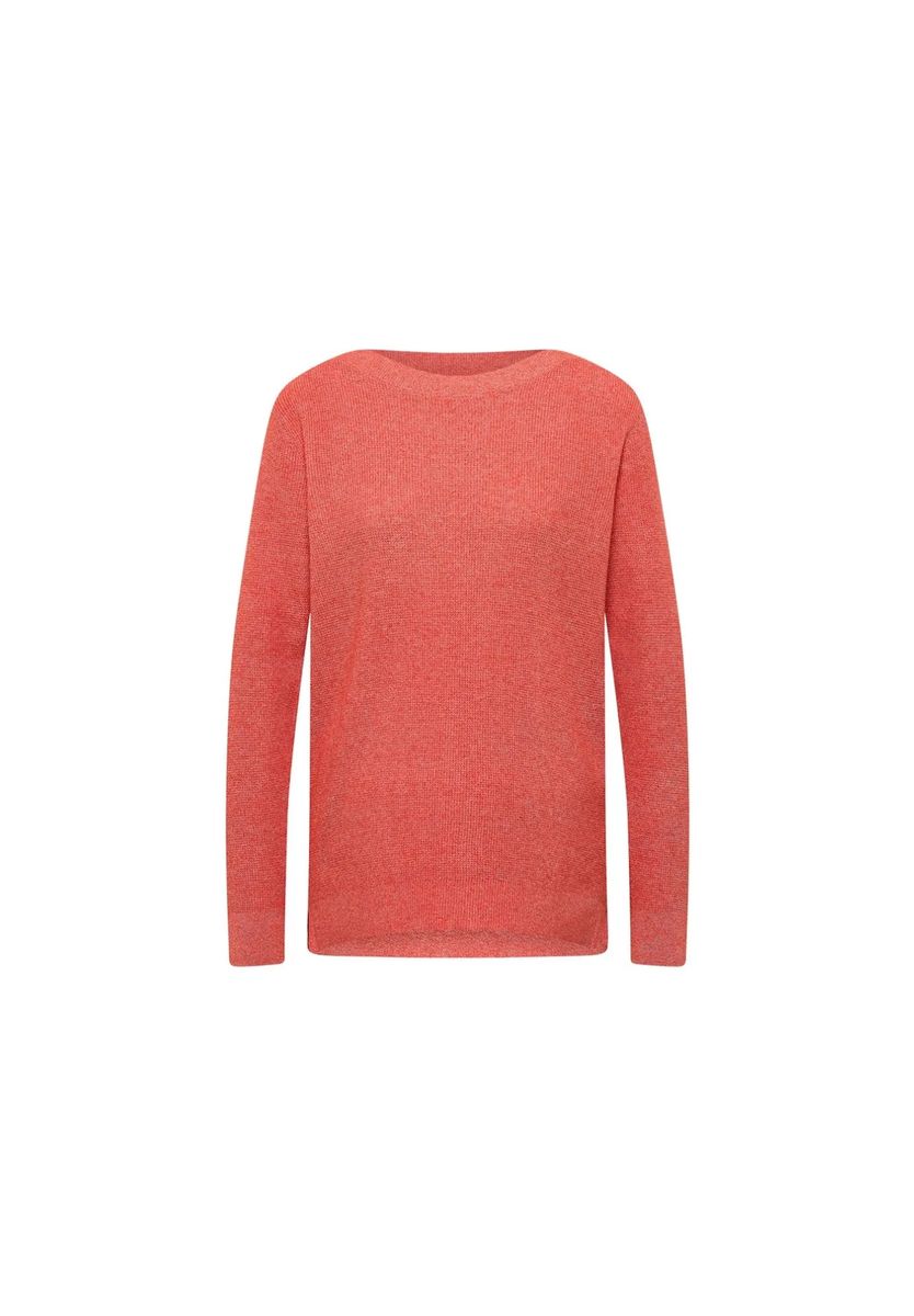 Strukturierter Feinstrickpullover mit U-Boot-Ausschnitt