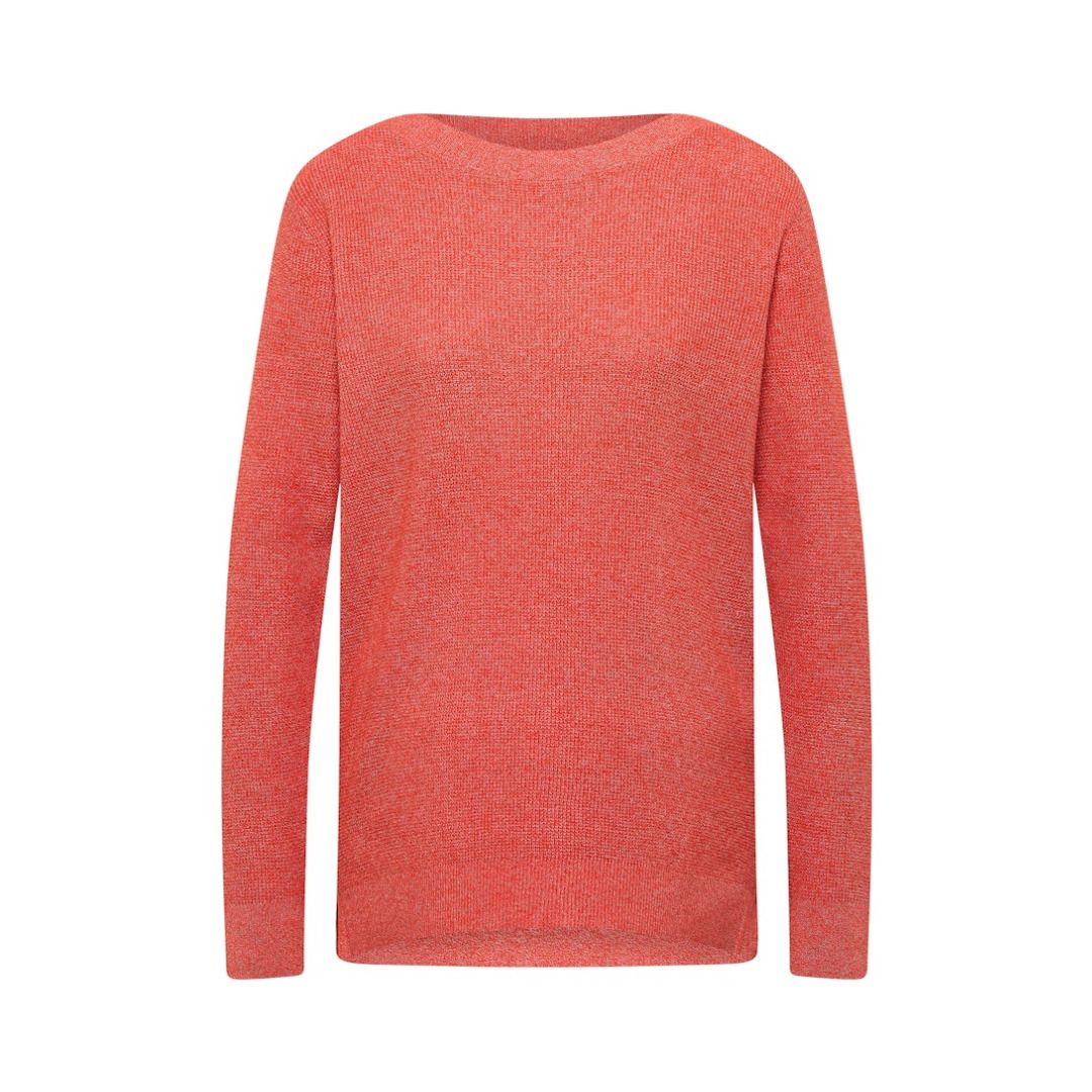 Strukturierter Feinstrickpullover mit U-Boot-Ausschnitt