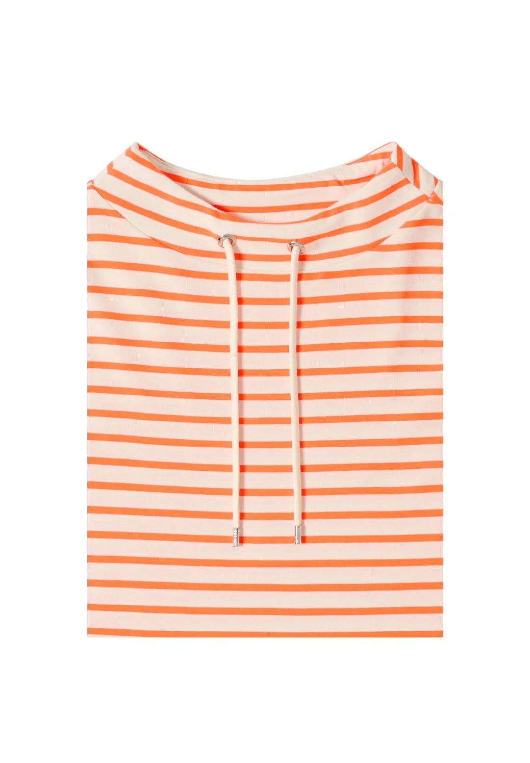Gestreiftes Langarmshirt mit Tunnelzug-Kragen