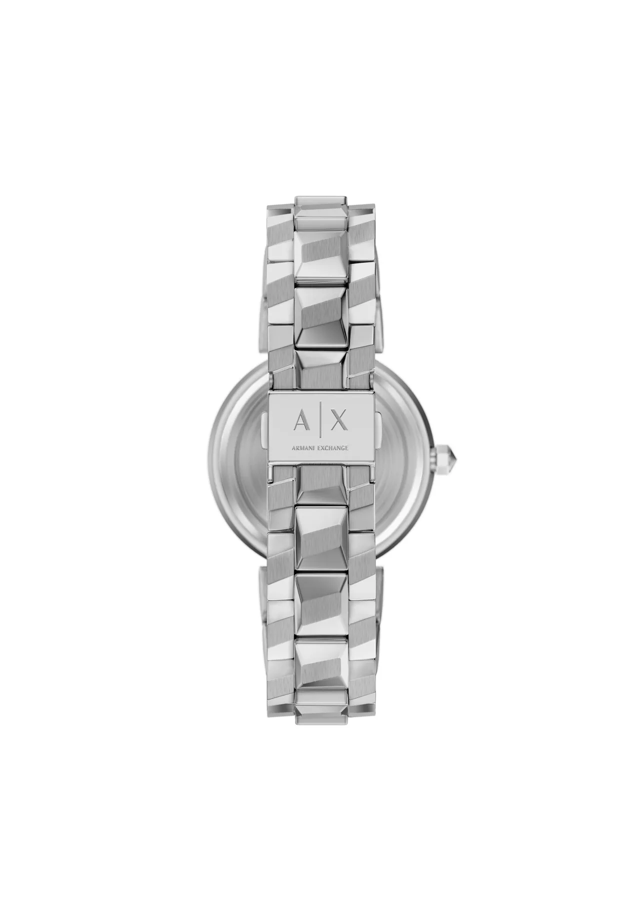 Armbanduhr mit geometrisch skulptiertem Armband