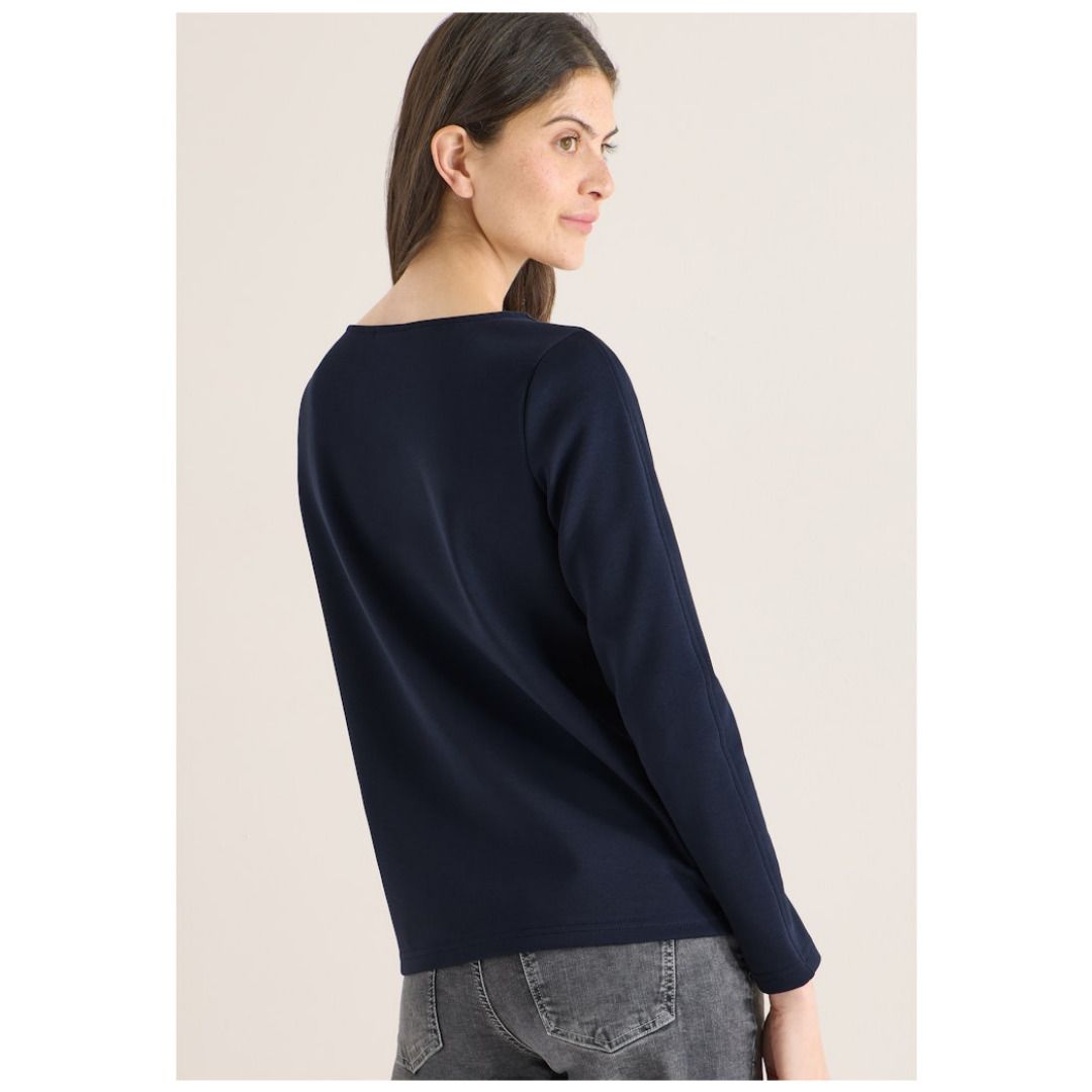 Langarmshirt mit Seaside-Stickerei