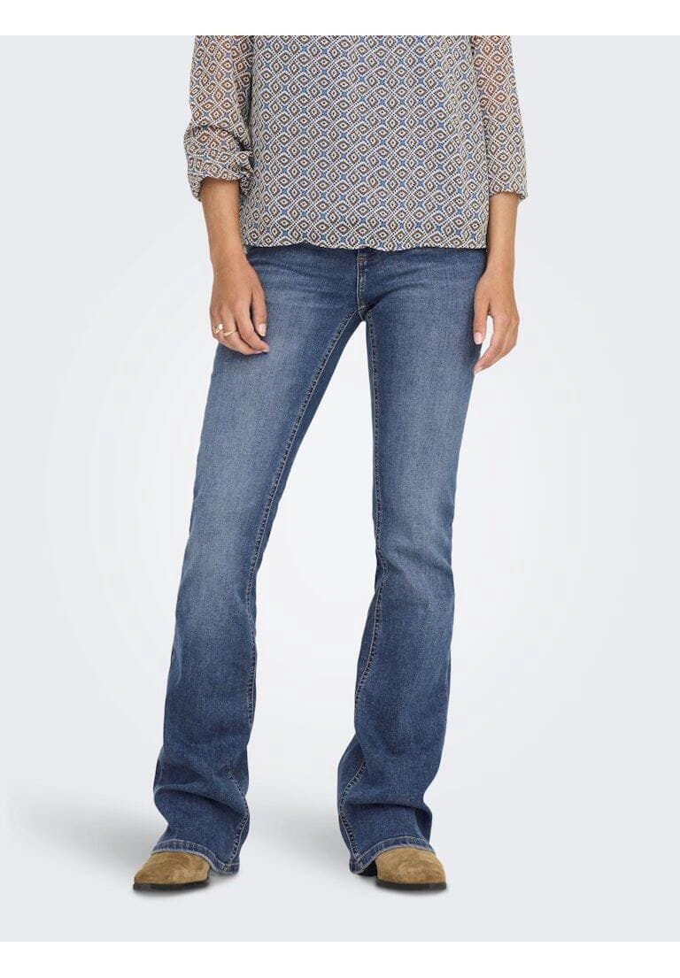 High-Waist-Jeans mit Schlag