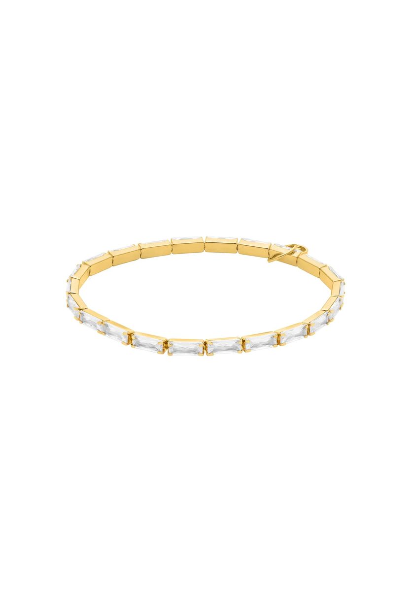 Elegantes Tennisarmband mit Baguette-Kristallen