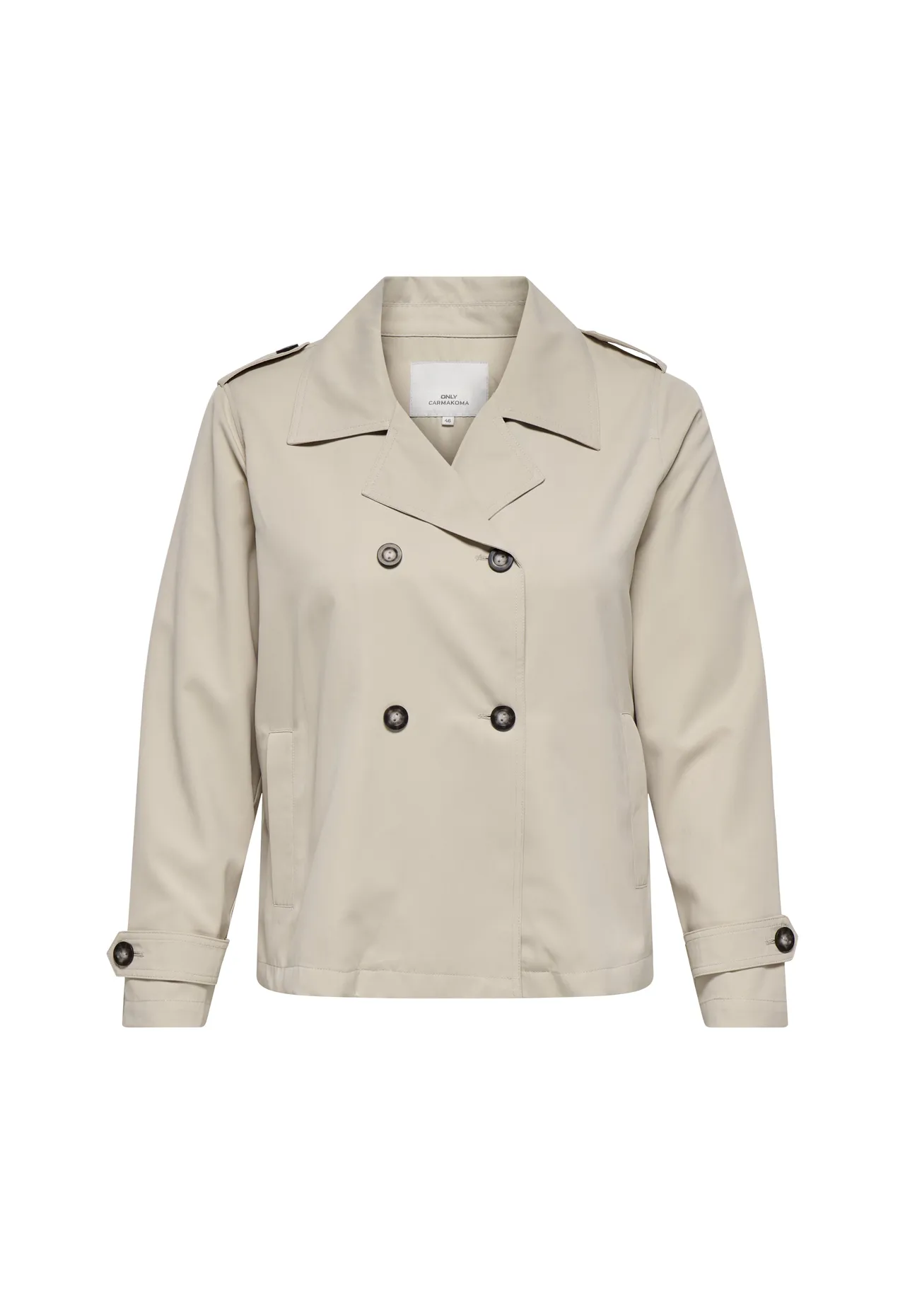 Kurze doppelreihige Trenchjacke