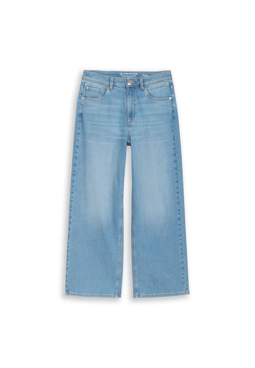 Weite Culotte-Jeans mit hohem Bund
