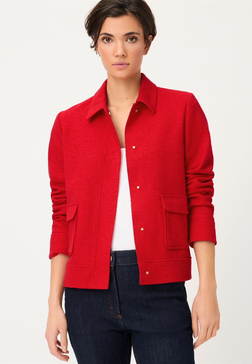Strukturierte Jacke mit Pattentaschen