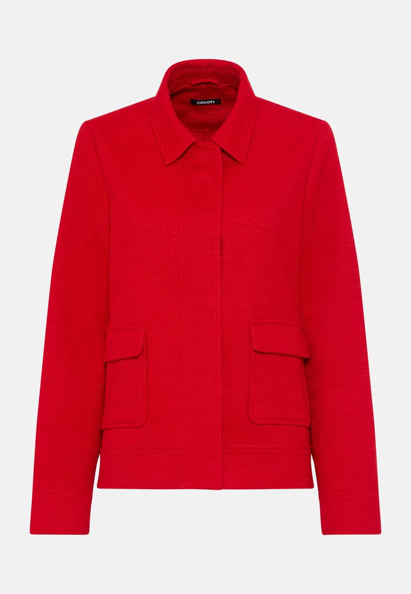 Strukturierte Jacke mit Pattentaschen