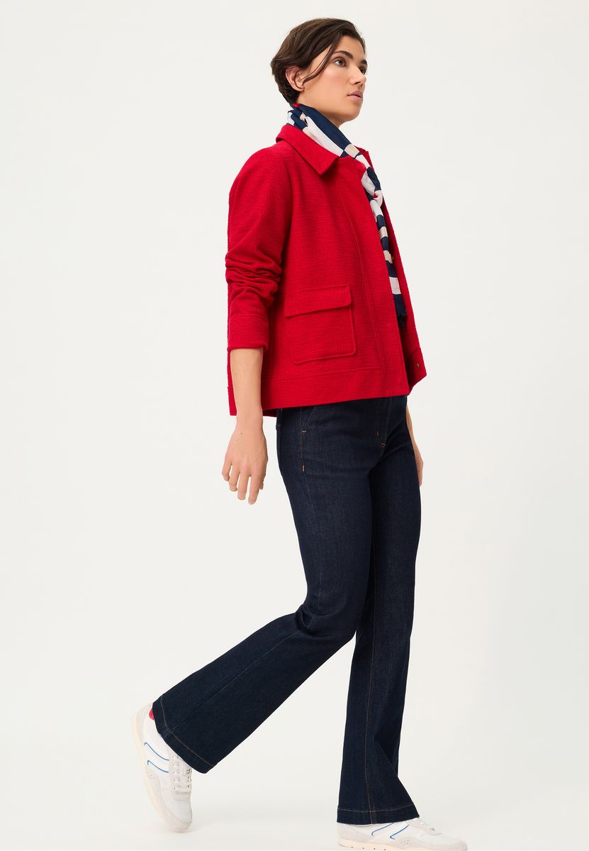 Strukturierte Jacke mit Pattentaschen