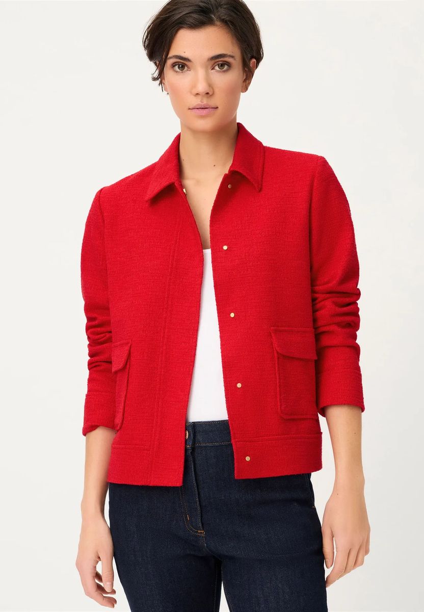 Strukturierte Jacke mit Pattentaschen