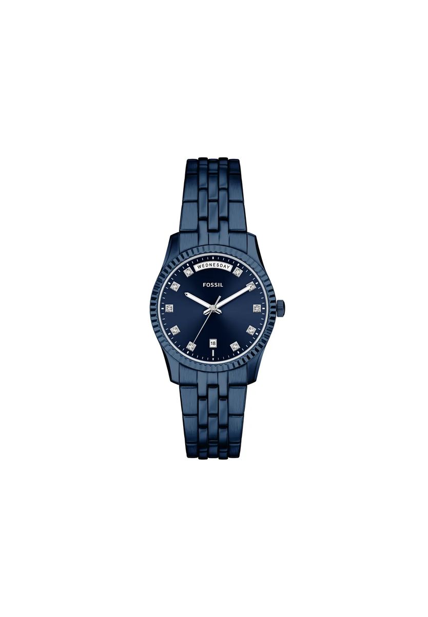 Elegante Navy-Uhr mit Kristall-Indizes