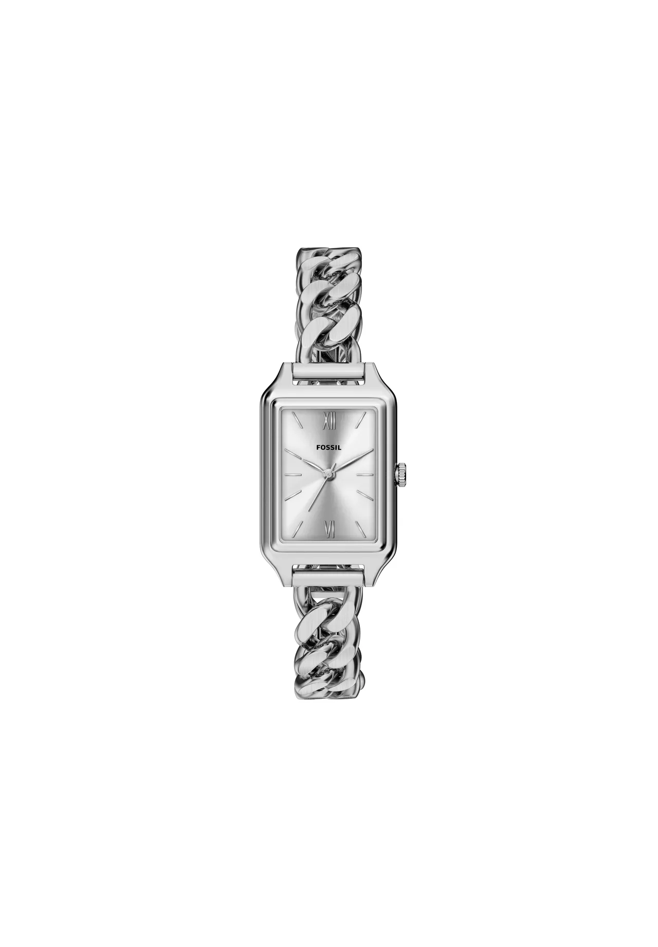 Elegante Tonneau-Uhr mit Gliederkette