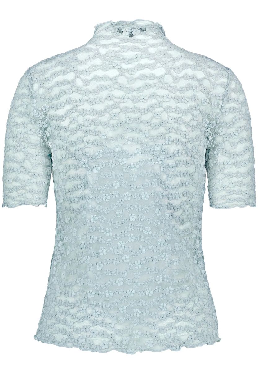 Elegantes florales Spitzenshirt mit Stehkragen