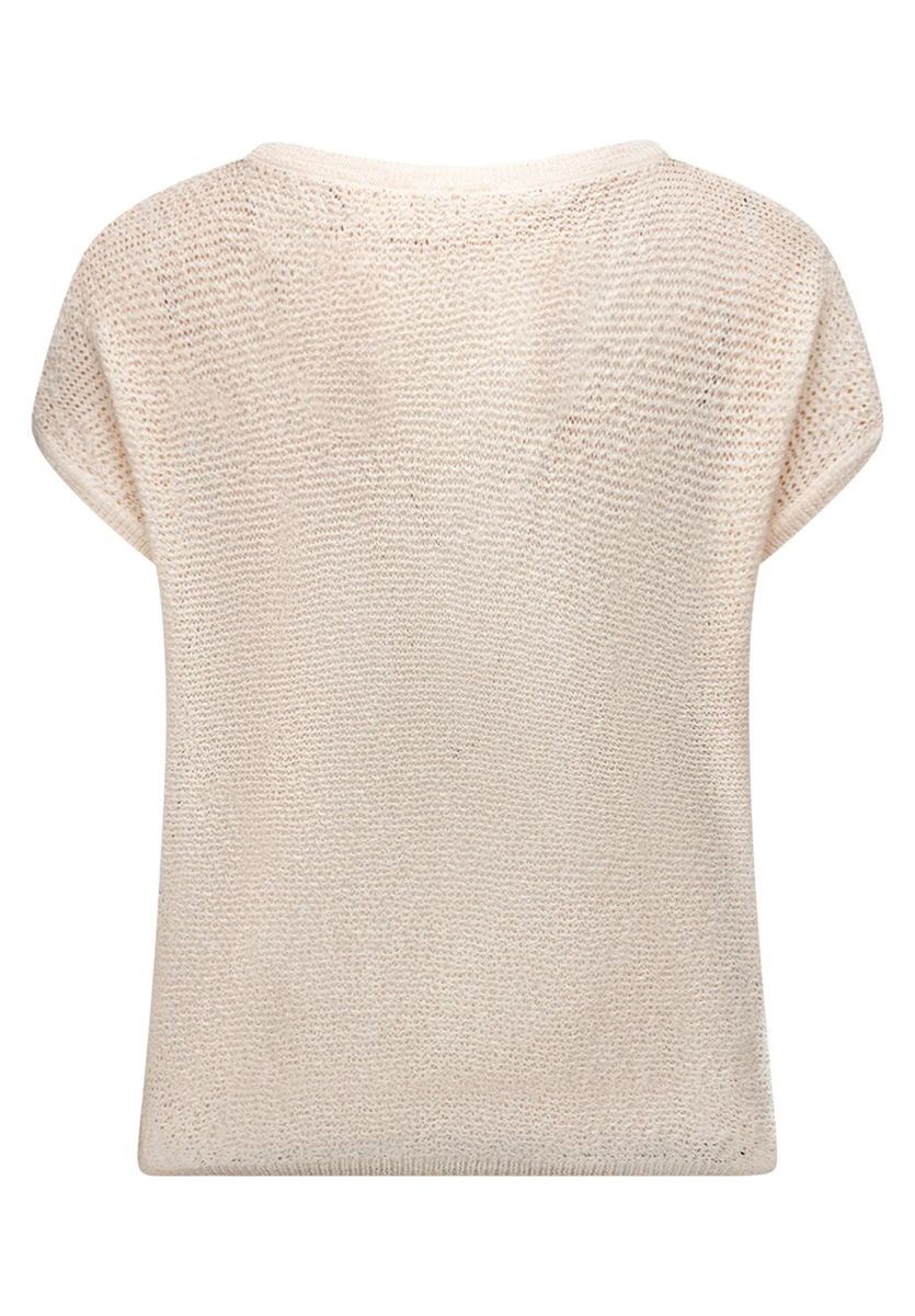 Strukturierter Kurzarm-Strickpullover